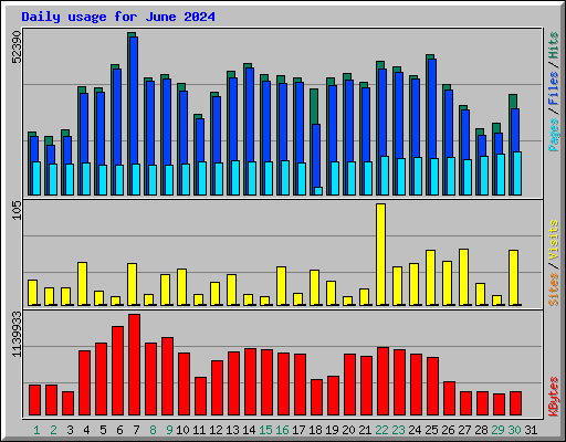 Daily usage for June 2024