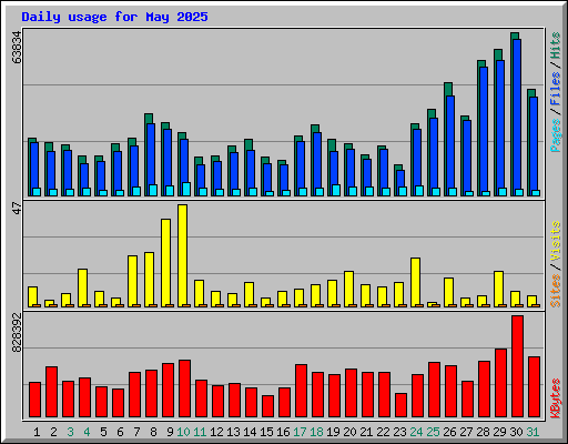 Daily usage for May 2025