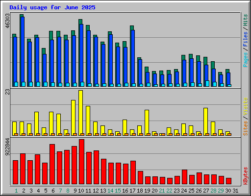 Daily usage for June 2025