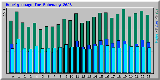 Hourly usage for February 2023